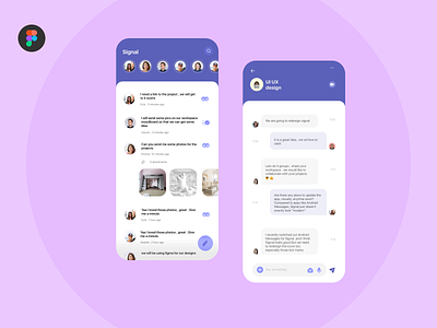 signal app app branding chat app daily ui design figma figma tutorial figmaasia figmadesign gaurav message app redesign signal whatsapp redesign