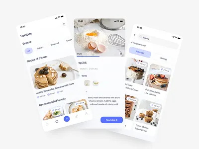 Recipes - Health Tracker calories clean design healthy lifestyle ios app design meal mobile ui recipes search
