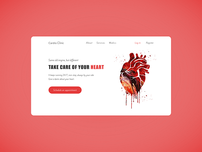 cardio clinic hero section cardio cardio website cardiology figma heart hero hero section ui ui design web webdesign website website design