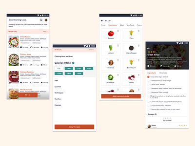 Recipe app app clean app design concept mobile app design ui ux