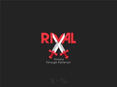 Logo design for RIVAL X black design game gaming gaming logo illustration logo logo design logotype red swords textures video game videogame x