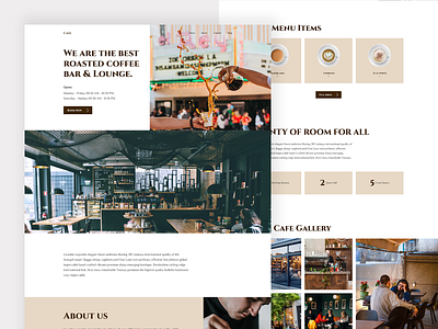 Café Website Landing Page Design cafe cafe website coffee coffee shop dribbble best shot elementor elementor templates landing page design template trending design user interface design web design wesbite wordpress theme