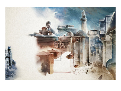 Baku Magazine art illustration magazine watercolor