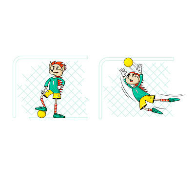 footballer character design flat illustration minimal vector