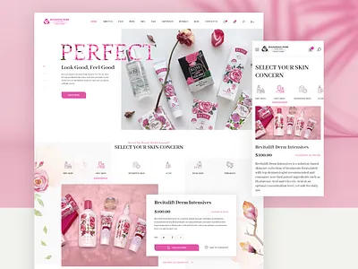 Blugarian Rose Website Design bulgaria bulgarian cosmetic packaging cosmetics design e commerce ecommerce flower interaction interface landing page online rose shop shopping ui ux website
