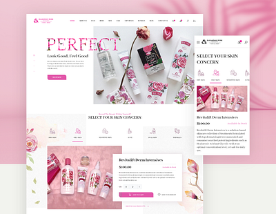 Blugarian Rose Website Design bulgaria bulgarian cosmetic packaging cosmetics design e commerce ecommerce flower interaction interface landing page online rose shop shopping ui ux website