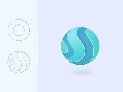 Sphere 3d abstract branding concept creative curve gradient grid logo illustration letter logo letter s lettermark logo logo design logo designer mark modern logo sphere wave world