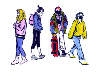 Street Style Peeps art characters digitalart fashion illustration graphic illustration lineart