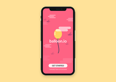 Daily UI #093 - Splash Image 093 birds clouds community dailyui dailyuichallenge ios mockup joyful pink playful register splash image