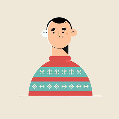 Christmas vibes app character character design characterdesign christmas christmas sweater design flat flat character design graphic design illustration illustrator inkscape minimal sweater ux vector web