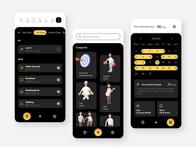 Habit Tracker android app interface ios product product design ui uidesign uidesigner uiux uiuxdesign uiuxdesigner userexperience userexperiencedesign userinterface userinterfacedesign ux uxd uxdesign uxdesigner