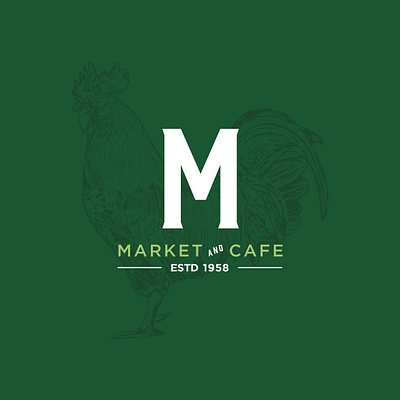 Market and Cafe Secondary Logo animal logo bird logo brand branding color palette farmers market illustration typography