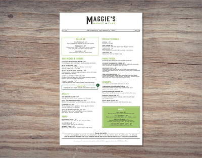 Menu design for cafe branding menu