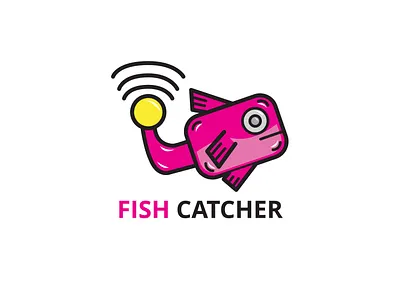 FISH CATCHER Logo Design branding cartoon design fish fisherman fishing flat illustration illustrator logo vector