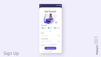 Daily UI 001 - Sign Up dailyui design forms signup ux uxui