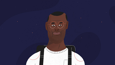 Astronomer 2d animation character design design illustrate illustration illustrator motion design motion graphics style frame