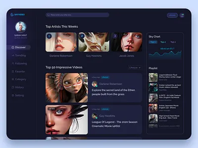 A platform to watch and upload videos creative design dailyui dark ui dashboard ui livestream minimal ui uiuxdesign upload video ux video webdesign