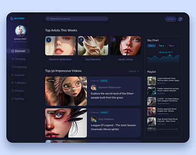 A platform to watch and upload videos creative design dailyui dark ui dashboard ui livestream minimal ui uiuxdesign upload video ux video webdesign