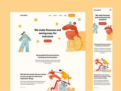 FinTech Website Exploration illustration responsive web design ux ui webdesign