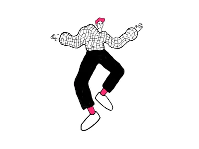 dance black character characterdesign design flat illustration illustration minimal pattern pink white