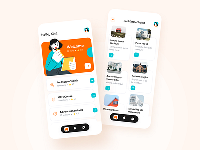 Online Courses App Concept app design mobile online courses ui