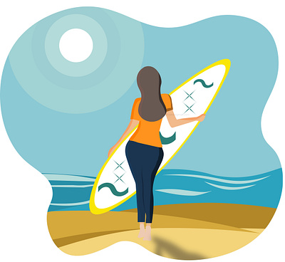 Surfing girl design illustration surfing