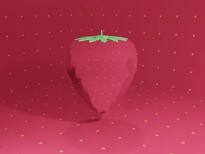#LowPoly Strawberry - 3D in Blender blender challenge low poly modeling strawberry textures texturing
