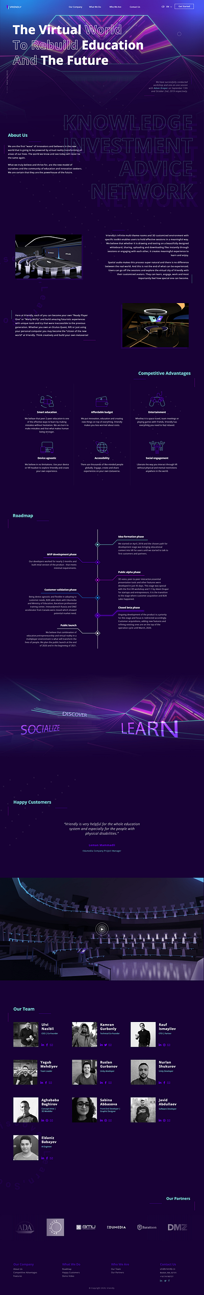 Vriendly - UI/UX Design branding design landing page typography ui ux vr web webdesign webpage website