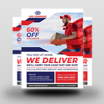 Express Delivery Flyer Template courier delivery delivery bike delivery logo delivery parcel delivery poster delivery service delivery services door to door express express delivery fedex food advertisement posters food delivery banner leaflet mail package