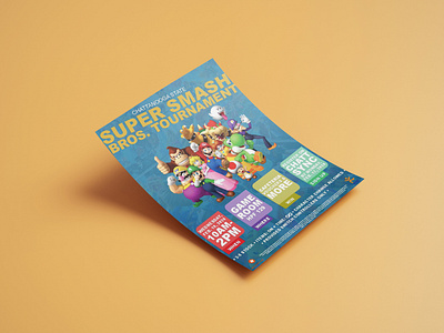 Super Smash Bros Tournament advertisement advertisement design donkeykong flyer luigi mario nintendo pikachu ssb super smash bros tournament video game