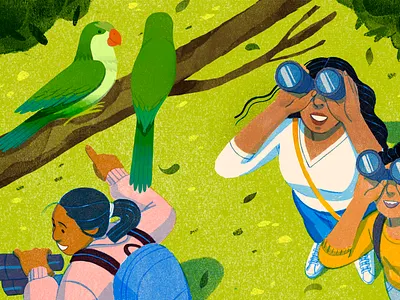 Birding Club Sunset Spark design illustration