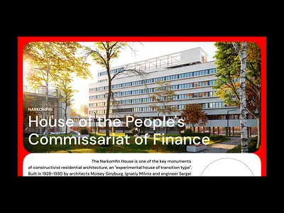 Website about Narkomfin house design landing minimalism modern redesign site ui ux web white