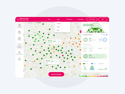 Air Pollution - Web Map air pollution design illustration map product responsive ui ui design ux ux design web