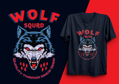 Custom T-Shirt Design | WOLF SQURD custom design custom lettering custom tshirt design text custom design text custom tshirt typography design