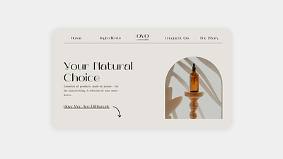 Ovo: Essential Oils, by Nature beauty beauty product design landing page landing page concept landing page design landing page ui