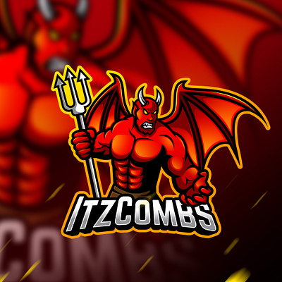 itzcombs devil mascot logo esports branding design esport esport logo gaming illustration illustrator logo mascot vector