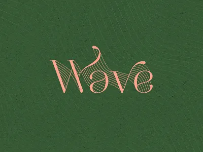 Wave class elegant green letters print retro typo typography vintage wave wavy