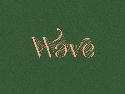 Wave class elegant green letters print retro typo typography vintage wave wavy