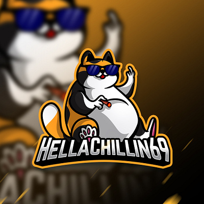 cat chill mascot logo esports branding design esport esport logo game gaming illustration logo mascot vector