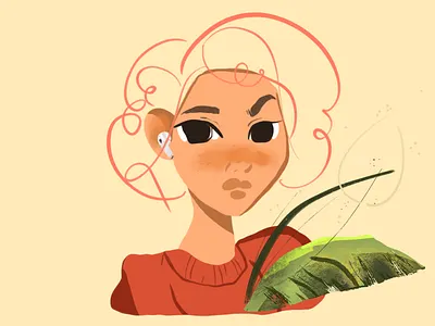 Pods air pods apple art artwork brush girl character iphone app music tranding tree