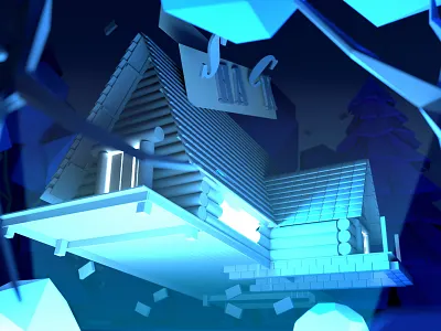 Gravity Falls - Mystery Shack 3d 3d art cinema4d illustration lowpoly lowpoly art lowpoly3d motion graphics mystery shack octane treehouse