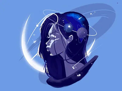 Planet art blue brush data galaxy girl girl power illustrator planets star tranding
