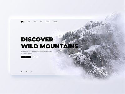 Mountain trips web page design minimalism mountain travel ui ux