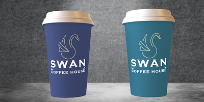 Swan Coffee Cups coffee coffee bag design flat icon illustration logo typography