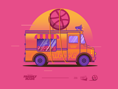 2 Dribbble Invites Giveaway basket ball branding design dribbble gradients illustration invitation typography van vector