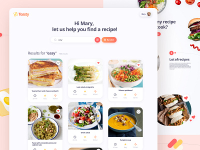 Toasty website cook cooking cute design food girlydesign home homepage masonry modern recipe recipes shot tasty toasty ui uichallenge uidesign webdesign website
