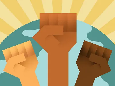 Together design diversity fists global gradient illustration illustrator peace sunburst vector world