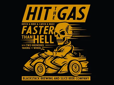 Faster Than Hell apparel badge beer branding cars craft beer fast hop hop car identity illustration packaging racing skull speed tough typography