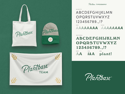 Plantbase Brand Identity app app design brand brand elements brand identity design ecommerce ecommerce app floral green identity illustration lettering logo merch plant retro typography ui vintage