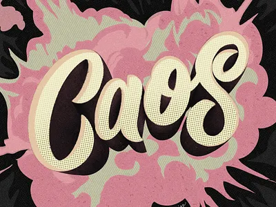 Chaos Lettering Comic Style brushscript comic art explosion font illustration lettering typography